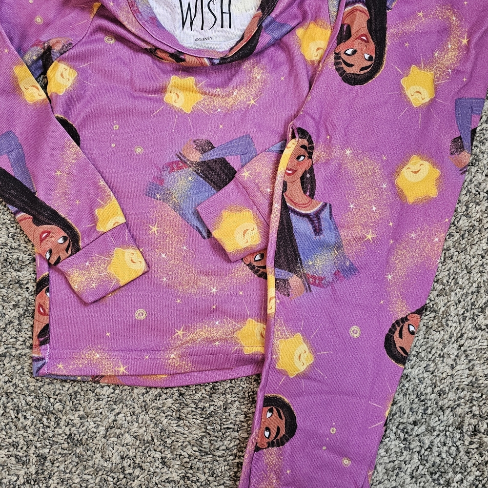 Wish Purple Cartoon Print Pajama Set